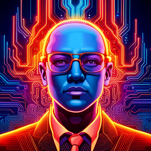 futuristic, artificial intelligence, generative art, technology, complex patterns, cyberpunk, machine learning, wires and circuits, neon colors