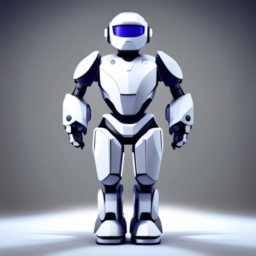 front-facing, robot, small-scale, geometric, adorable, minimalistic, 3D-model, low-poly, white background