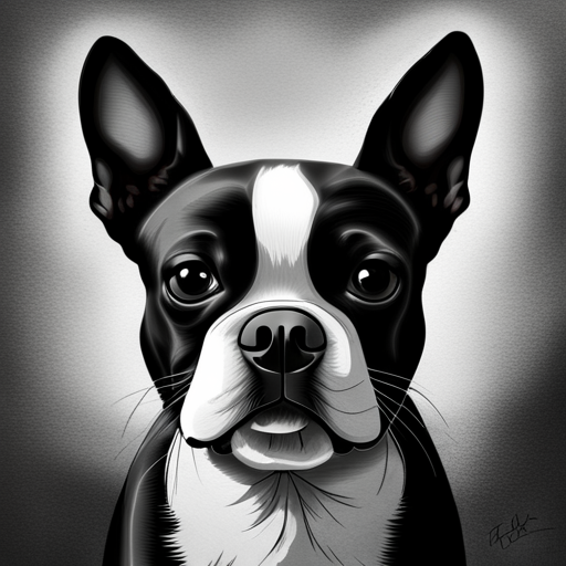 canine, pet, portrait, dog, animal, boston terrier, black and white, close-up, expressive, playful