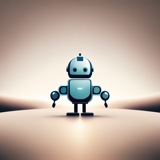 tiny, cute, robot, abstract, symbol, logo, front-facing, geometric shapes, white background