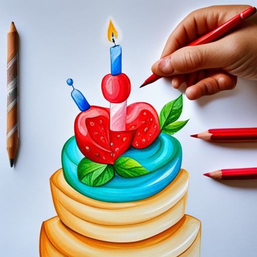 Birthday, Color Pencil art, Templates