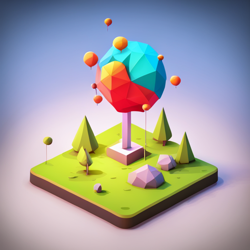 simple, geometric, low-poly, 3D model, antenna, icon