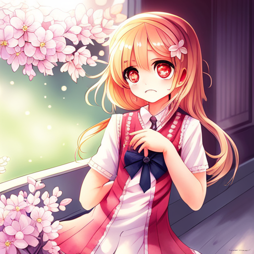manga, kawaii, shojo, magical girl, cute, vibrant colors, big eyes, frilly dresses, school uniform, Japan, cherry blossoms