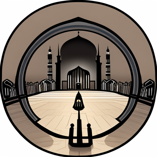 mosque, rounded border, border shadow, clock, 04:10, caption, 7 minutes walking distance, location