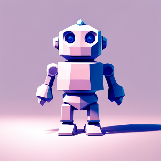 low-poly, front-facing, robot, cute, white-background, geometric-shapes, simplicity, minimalism, angular, playful