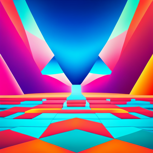 geometric shapes, neon colors, retro-futurism, vector graphics, abstract forms