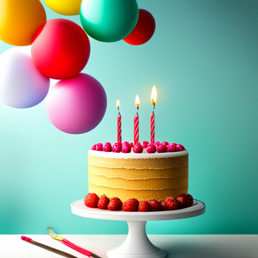 colorful, whimsical, birthday cake, balloons, confetti, celebration, joyful, festive, party, vibrant, happy, playful, mail, template