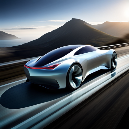 futuristic design, high-tech sci-fi, sleek and aerodynamic, AI-controlled vehicle, carbon fiber, holographic and neon lit accents, levitation, dynamic, chrome plated, jet inspired, transparent and modular, fast movement