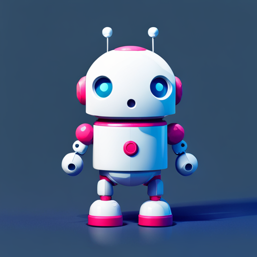 minimalist, geometric shapes, robotics, futuristic, toys, 3D modeling, low-poly, bright colors, clean lines, cute, simplicity, front-facing, innocence