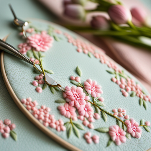 pastel, floral, meadow, embroidery
