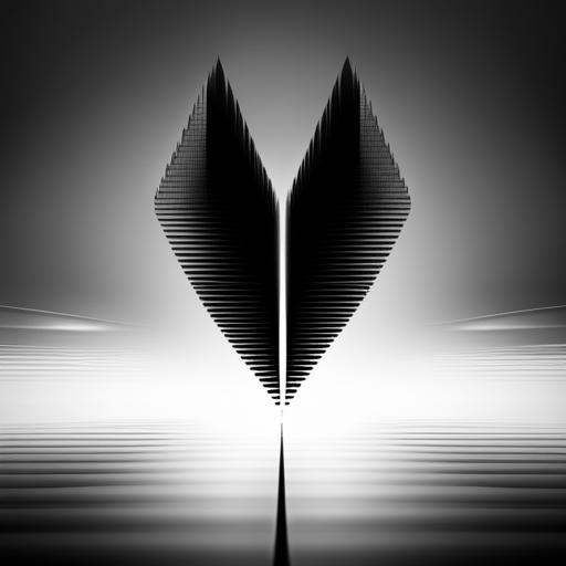 Digital glitch, abstract minimalism, noise art, iconography, contrast, black & white, asymmetry