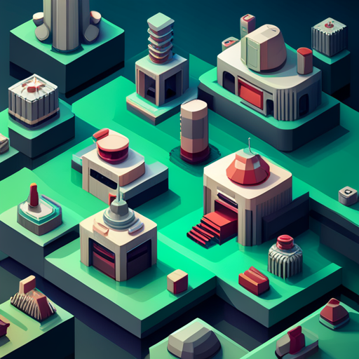 Isometric, plastic, bot, app, low polygon, futuristic, mechanical, geometric, digital synthesis, 3D, modeling compound, texture, scale, design