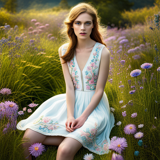 pastel, floral, meadow, embroidery