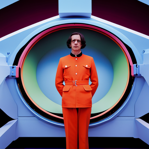 futuristic technology, retro aesthetic, symmetry, muted colors, deadpan humor, whimsical narrative, Wes Anderson, artificial intelligence, robotic companions, vintage tech, pastel hues, playful tone, futuristic sets, quirky characters, 60s and 70s era nostalgia, minimalism, wide-angle shots, deadpan delivery, meticulous production design