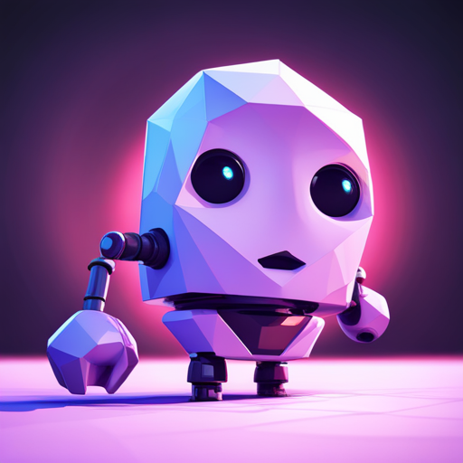 tiny, cute, robot, low poly, 3D modeling, geometric shapes, white background