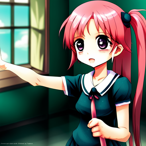 manga, kawaii, schoolgirl, pink hair, big eyes, school uniform, cute, Japanese culture, shojo, magical girl