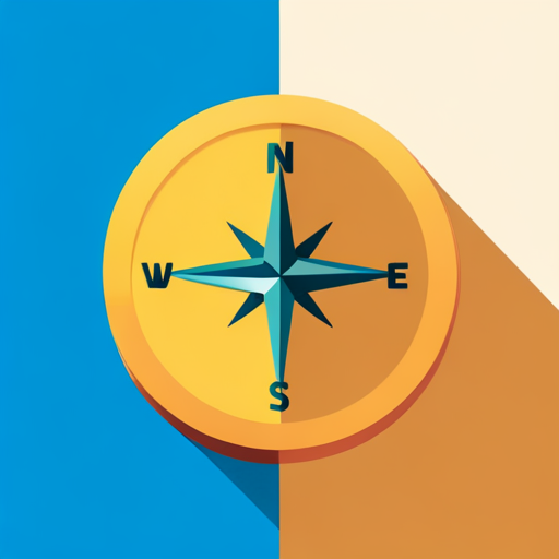 news, compass, app, icon, minimalism, flat-design, geometric, shapes, vibrant-colors, modern, simplicity, digital-technology, navigation, information, discovery, convenience