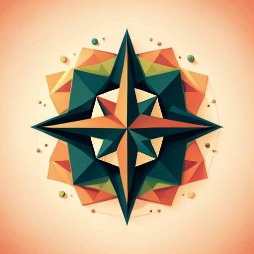 geometric shapes, compass, vector art, low poly, navigation, direction, minimalism