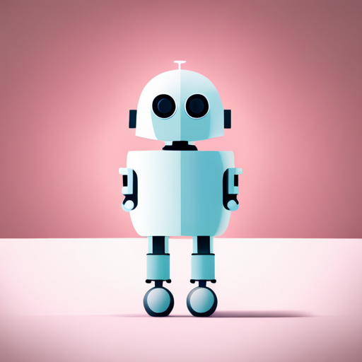 minimalist, abstract, geometric shapes, symbolic, front-facing, cute, robot, white background