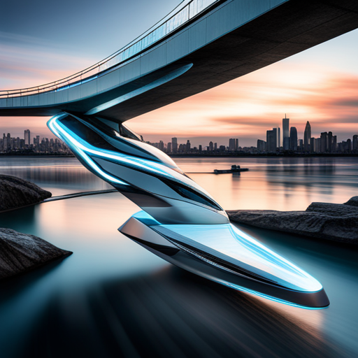 futuristic design, high-tech, aerodynamic shape, AI control, carbon fiber components, asymmetrical shapes, holographic and neon-lit accents, levitation, dynamic and chrome-plated, modular and transparent, fast movement, sci-fi vibe
