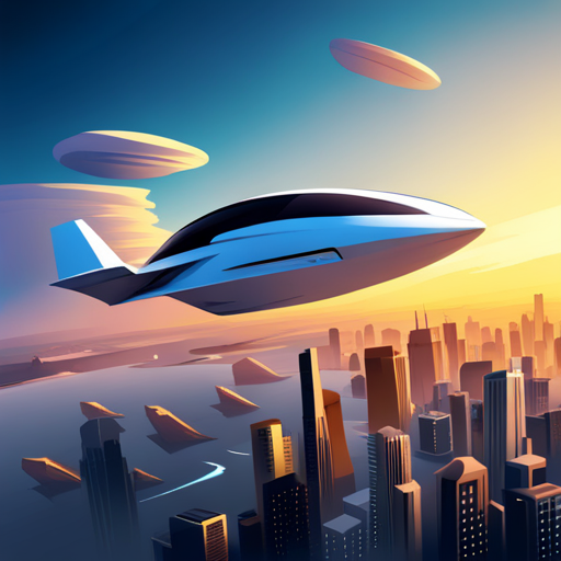 flying, futuristic, car, vector