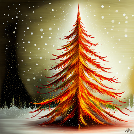 Christmas tree, well art, textured canvas