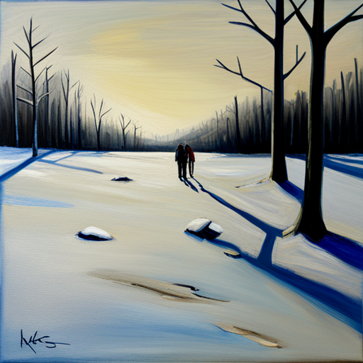 a snowy landscape captured with a camera, inspired by Kees Maks, deviantart, figurative art, oil on canvas, detailed painting, acrylic art