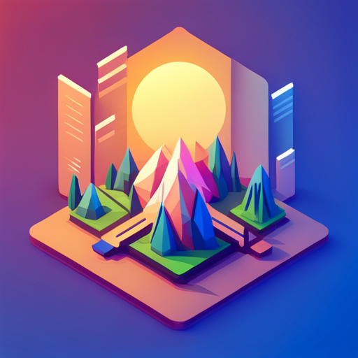 low-poly, news, AI, signal, app icon, geometric shapes, technology, artist names, lighting, colors, textures, mediums, perspective, movement, cultural influences, framing