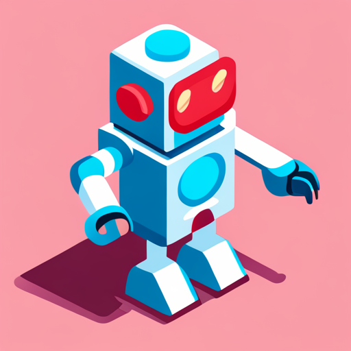 isometric view, plastic material, robot, application, sunglasses, white background