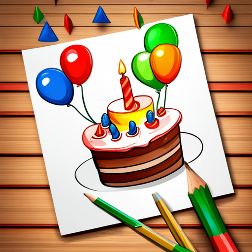 birthday celebration, pencil sketch, templates