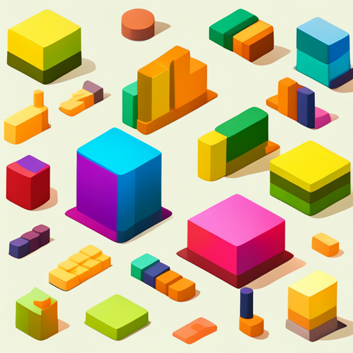isometric perspective, plastic materials, bot, app mascot, geometric shapes, vibrant colors
