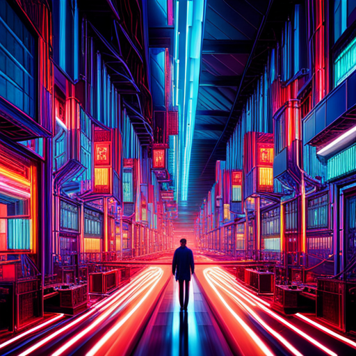 cyberpunk, maximalism, generative art, glitch art, wires and circuits, technology, abstract expressionism, machine learning, futuristic, neon colors, data visualization, complex patterns