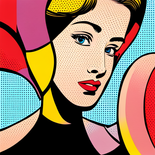 comic, girl, vibrant, pop art, Roy Lichtenstein, retro, 1960s, bold, bright, primary colors, Ben-Day dots, speech bubbles, action, dynamic, fun, expressive