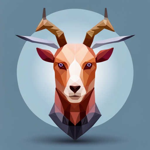 abstract, vector, low-poly, small, goat, antlers, robot