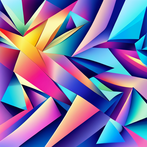 colorful, abstract, geometric shapes, robotic, vector art, futuristic