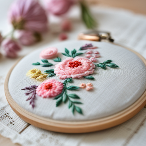 pastel, floral, embroidery