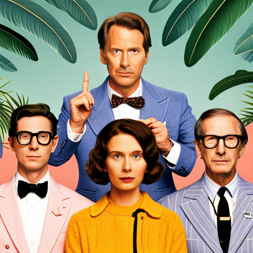 Wes Anderson films, retro-future style, intimate close-ups, quirky characters, whimsical production design, warm color palette, vintage typography, mid-century modern architecture, sci-fi romance, artificial intelligence, human connection