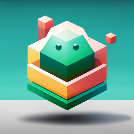 low polygon count, futurism, geometric shapes, plastic material, robotic subject matter, brand mascot, app icon