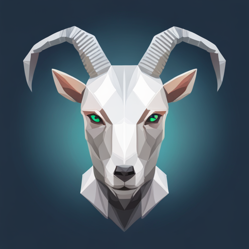 abstract, vector, low-poly, small, goat, antlers, robot