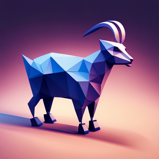 abstract, vector, geometric shapes, low polygon, small scale, goat, robot