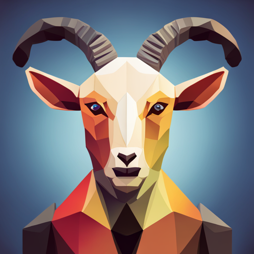 geometric shapes, polygons, 3D modeling, robotic, animal, goat, low detail, small scale, abstract, vector art