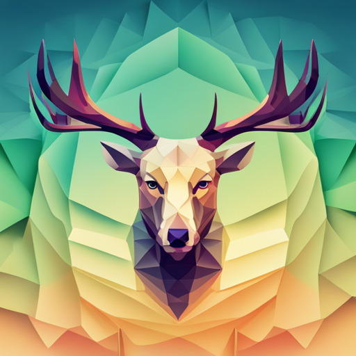 geometric shapes, abstract, vector, small scale, robotics, antlers, goat, low-poly