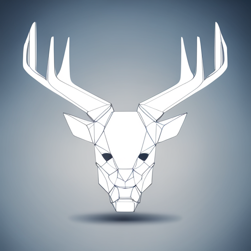 abstract, vector, geometric, low-poly, goat, antlers, robot, sci-fi, mechanical, polygonal, shapes, tessellated, futuristic, minimalism, triangles, sharp edges, wireframe