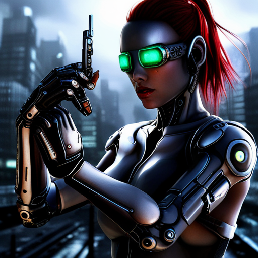 cybernetic implants, post-apocalyptic technology, neon lighting, futuristic weaponry, biomechanical augmentation, cyberpunk rebellion, dystopian society, artificial intelligence uprising, cybernetic soldiers, cyber warzone, dark and gritty aesthetics, neon cityscape, hacker culture