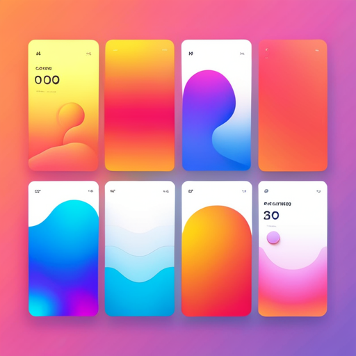 futuristic technology, sleek interface design, smooth animations, playful icons, efficient user flow, bold typography, clean lines, organized grid layout, vibrant colors, gradient backgrounds, negative space, monochrome, sans-serif fonts