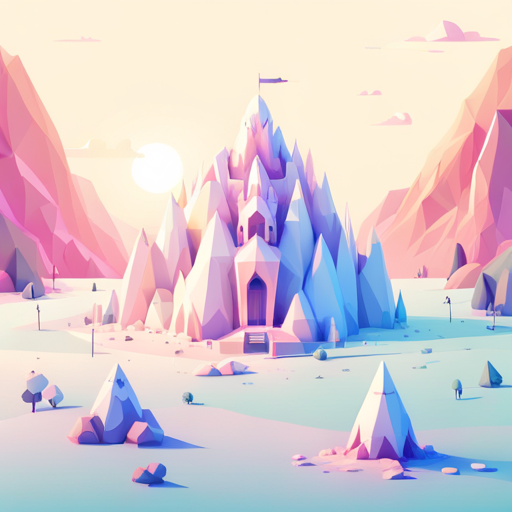 front-facing, tiny, cute, robot, low-poly, geometric shapes, digital-art, white background