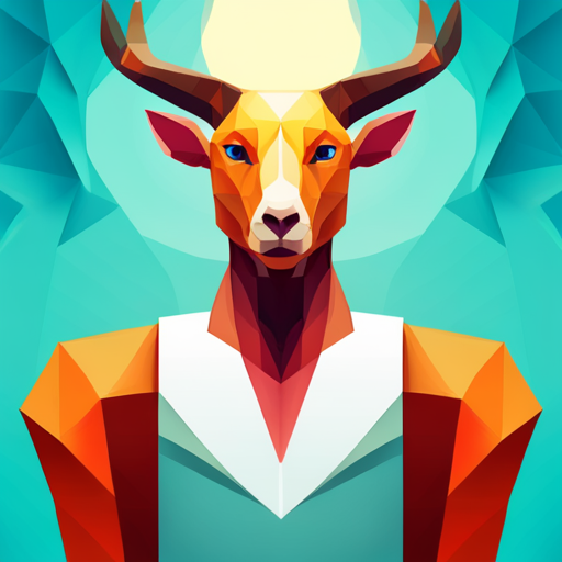 geometric shapes, abstract, vector, antlers, robot, small scale, low poly