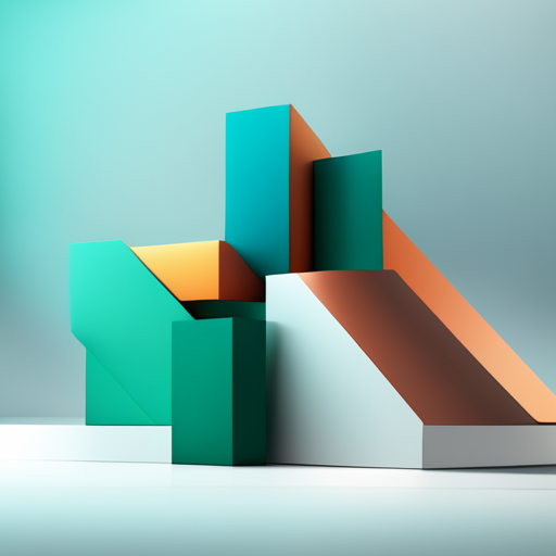 geometric shapes, abstract, minimalism, 3D, digital art