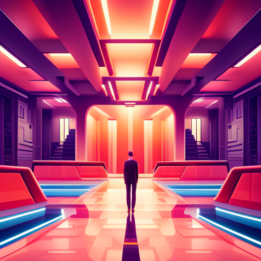 Futuristic technology collides with Wes Anderson's signature symmetrical framing and vibrant color palettes to create a whimsical yet unsettling world of artificial intelligence. References to 'The Grand Budapest Hotel,' retro-futuristic designs, minimalistic architecture, saturated hues, uncanny valley, flawless symmetry, machine learning, and existential themes are sprinkled throughout the composition.