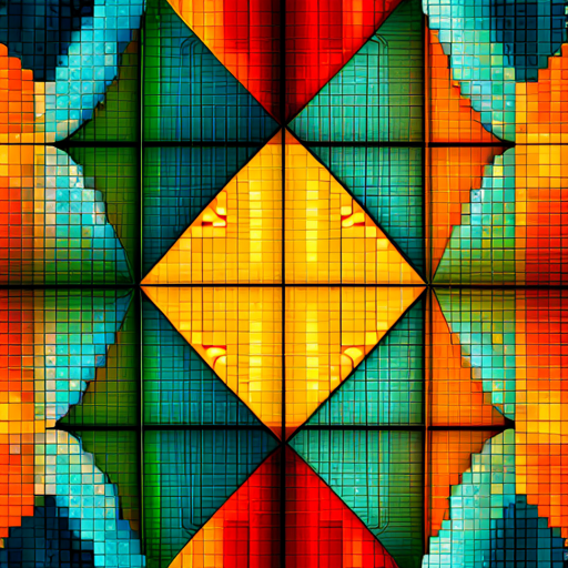 array of floating point numbers, data visualization, abstract, mathematical, geometric shapes, color gradients, algorithmic art, precision, symmetry